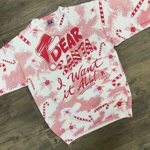 Vintage Dear Santa I Want It All Sweatshirt AOP All Over Print Size Medium (442)